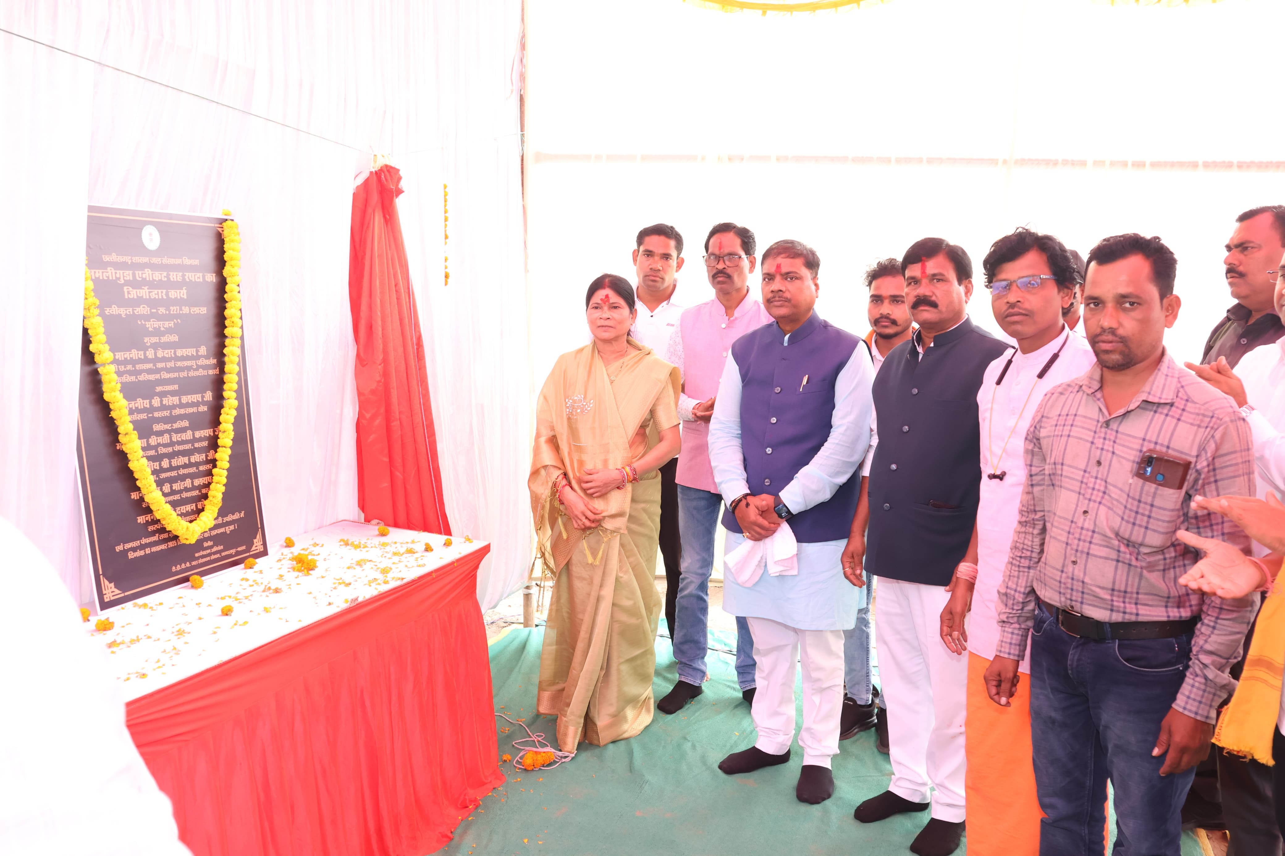 केदार ने किया अमलीगुड़ा एनीकेट  कम कॉजवे जीर्णोद्धार का भूमिपूजन