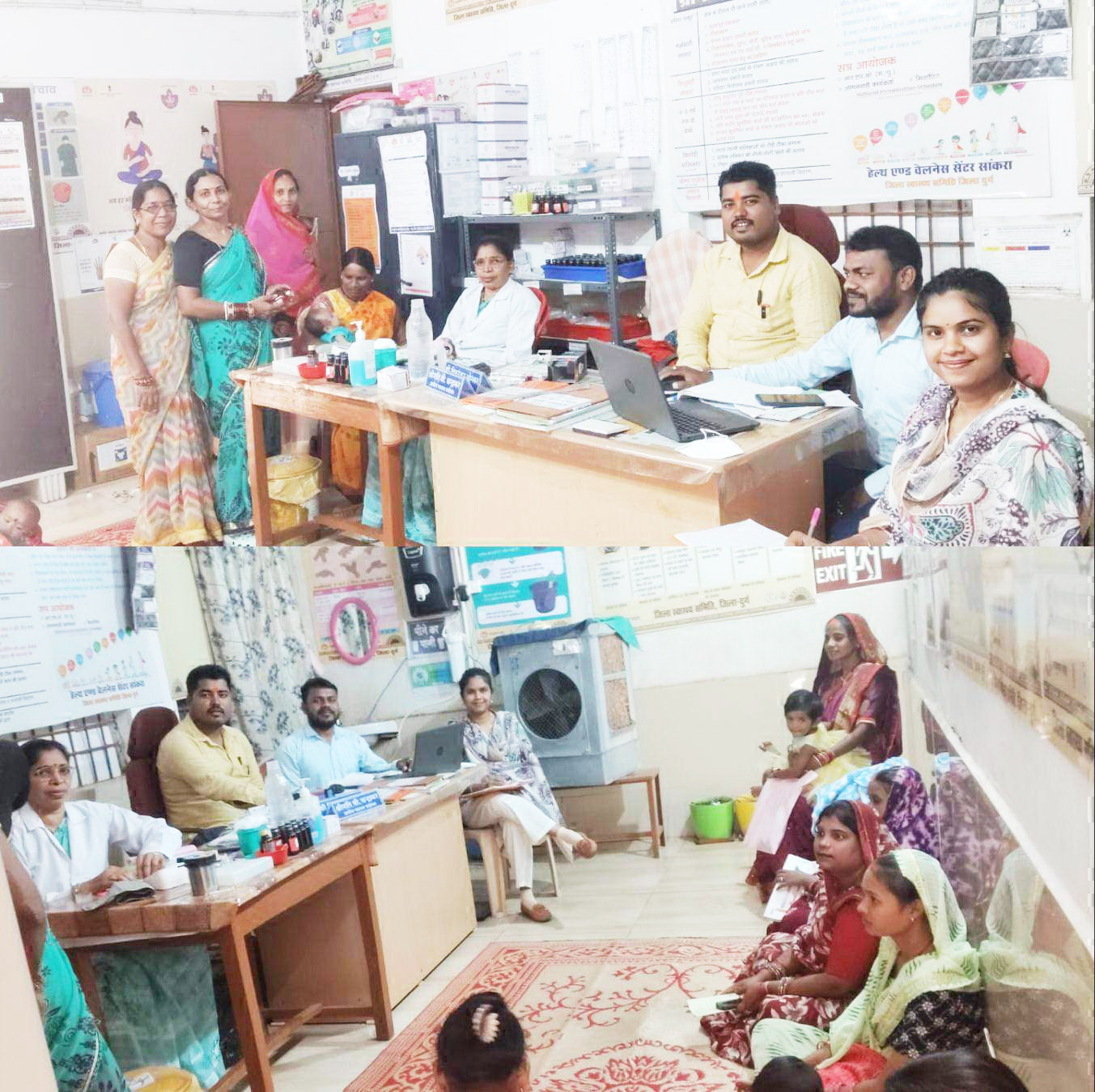 सांकरा उप स्वास्थ्य केंद्र में टीकाकरण