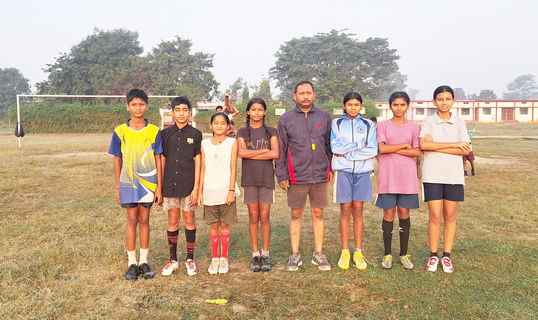 राज्य स्तर फुटबॉल स्पर्धा के लिए 7 बच्चों का चयन