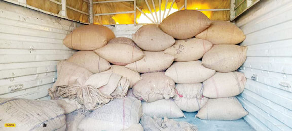 65 बोरी धान जब्त