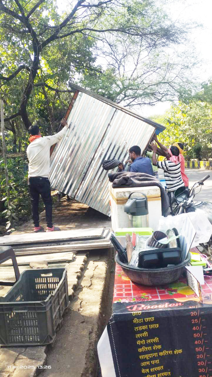 गौरवपथ से हटाए ठेला-खोमचा