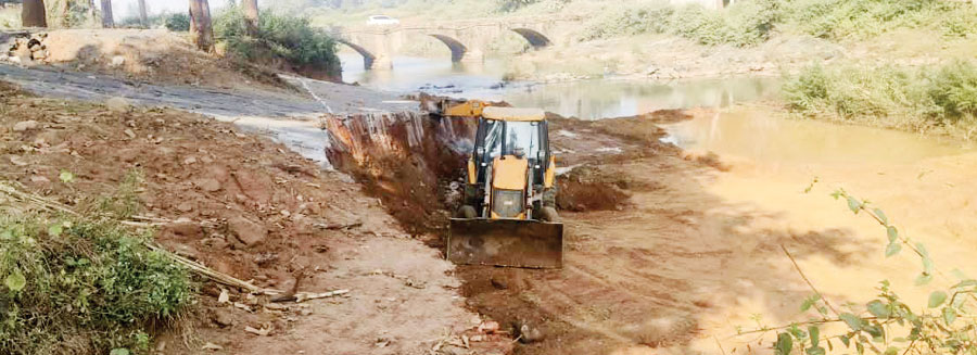 गेउर नदी तट पर छठ घाट का निर्माण शुरु
