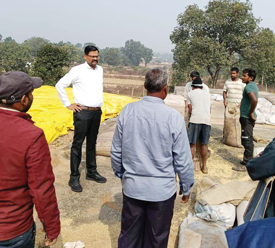 कलेक्टर ने धान उपार्जन केंद्र बलरामपुर का किया निरीक्षण