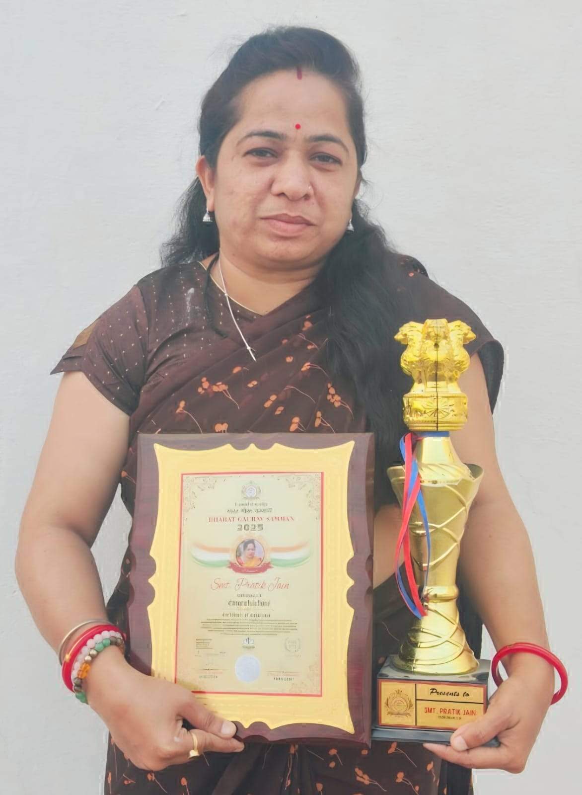 उत्कृष्ट कार्य के लिए शिक्षिका प्रतीक जैन को मिला भारत गौरव सम्मान