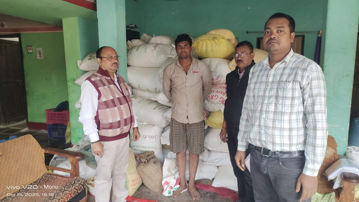 168 कट्टा धान जब्त