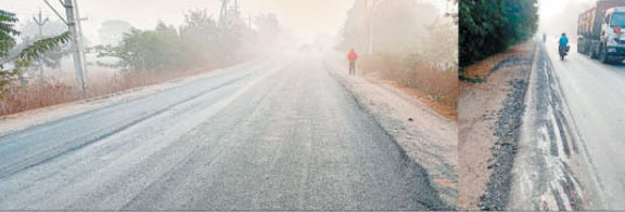 खबर का असर : नालीनुमा सडक़ की मरम्मत का कार्य शुरू