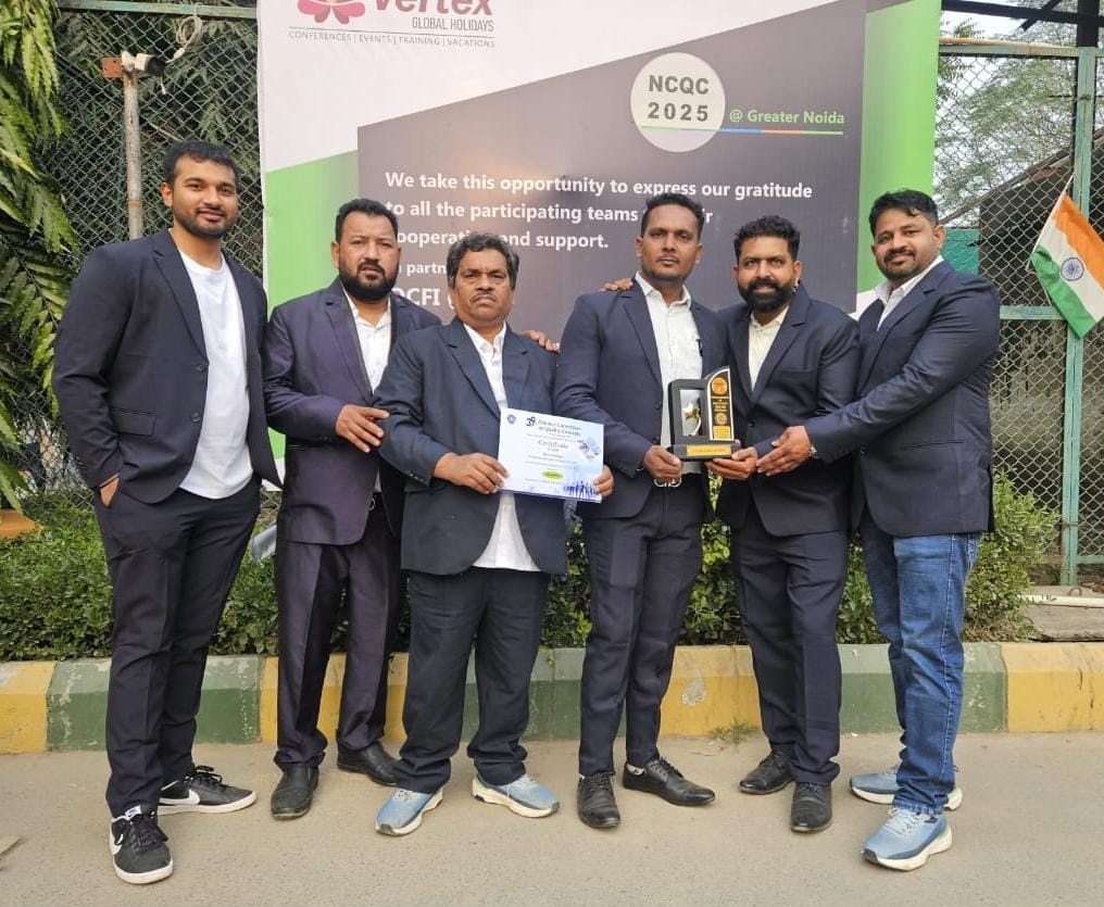 एनएमडीसी किरंदुल एसपी 1 की पिन्नाकल टीम ने नेशनल लेवल क्वालिटी सर्किल में जीता एक्सीलेंट अवार्ड