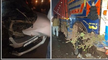 ट्रक ने कार को मारी टक्कर, 2 जख्मी
