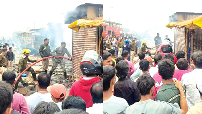 नवा रायपुर के बाजार में आग