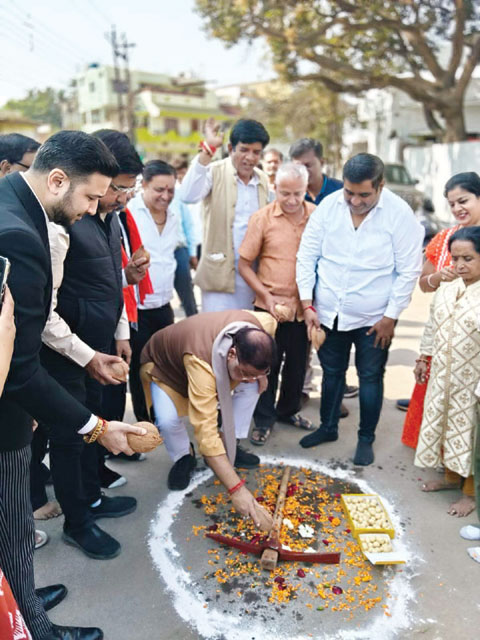 सोनी ने नाली, पुलिया निर्माण का किया भूमिपूजन