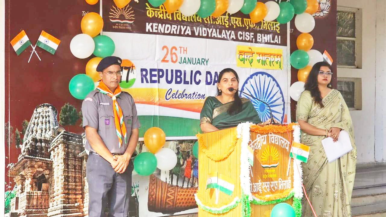  केंद्रीय विद्यालय सीआईएसएफ भिलाई में हर्षोल्लास से मना गणतंत्र दिवस