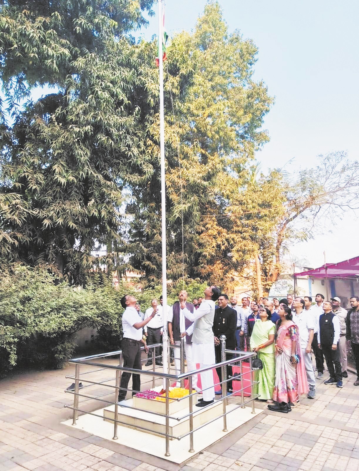 भिलाई चरौदा निगम कार्यालय में मनाया गणतंत्र दिवस