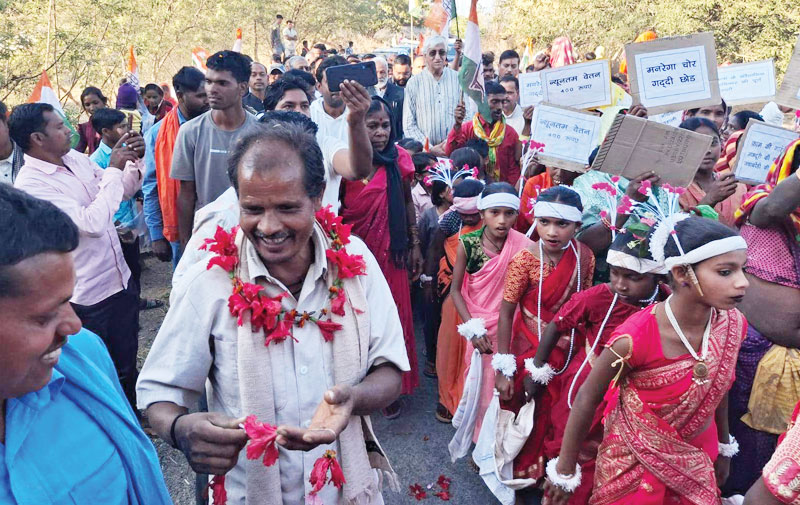 मनरेगा बचाओ संघर्ष: 11 किमी पदयात्रा