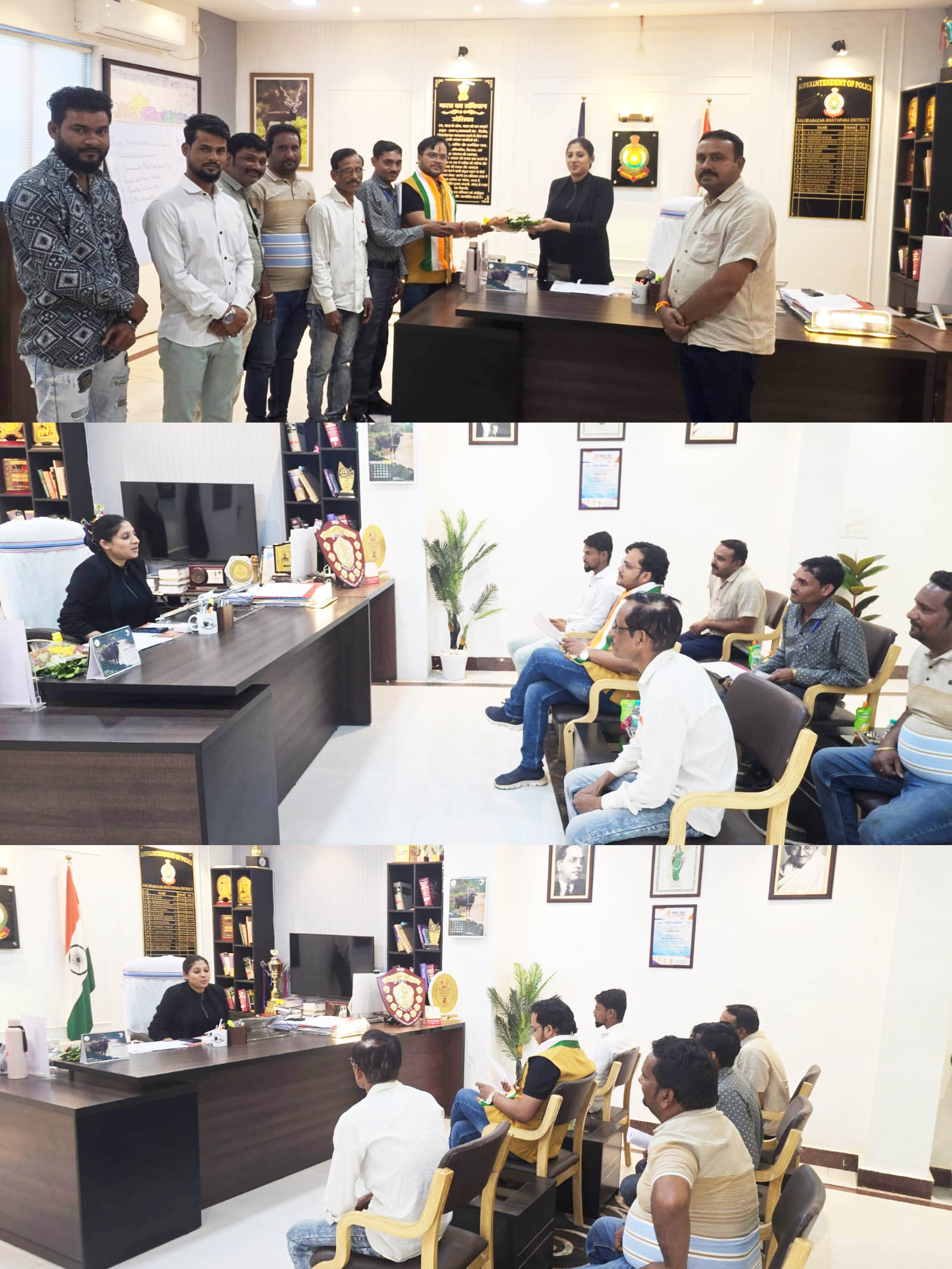 कानून व्यवस्था पर कांग्रेसियों ने की एसपी से चर्चा