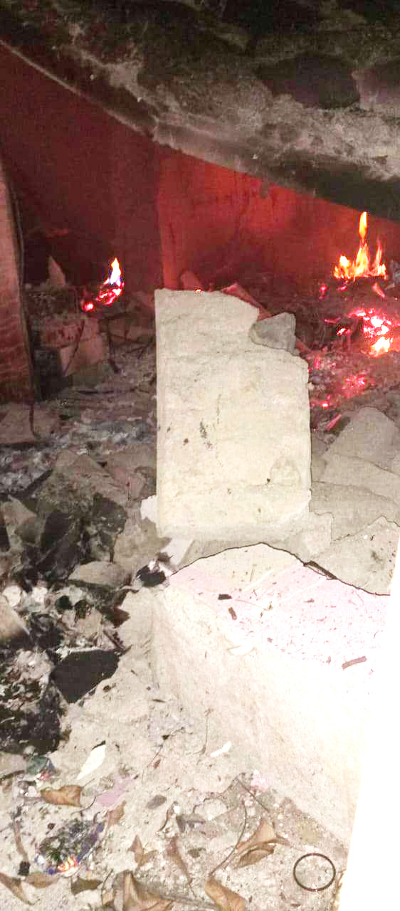 किराना दुकान में लगी  आग, सामान क्षतिग्रस्त