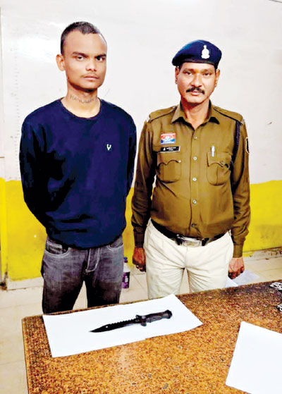 चाकू लहराने वाला आरोपी गिरफ्तार