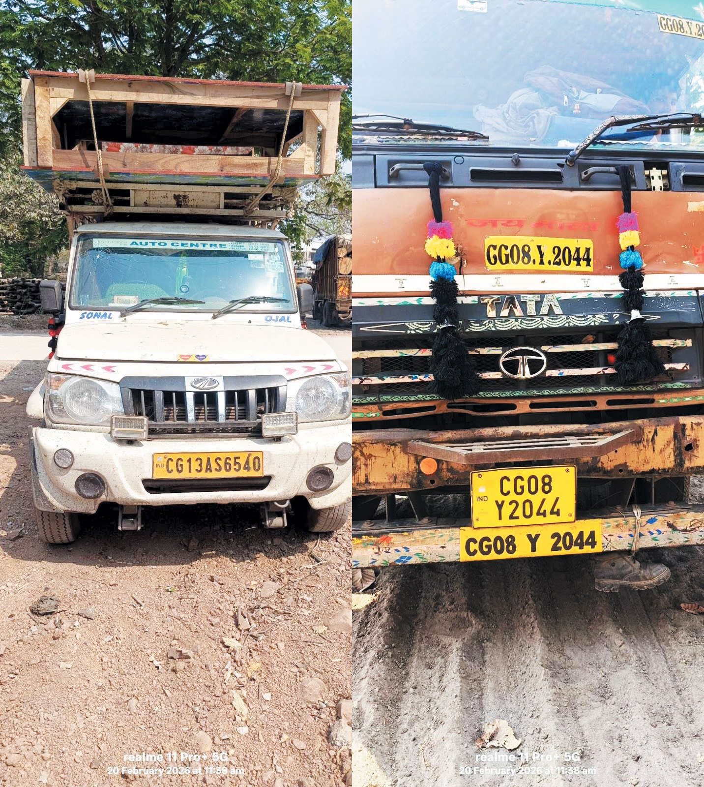 लकडिय़ों का अवैध परिवहन, तीन वाहन जब्त