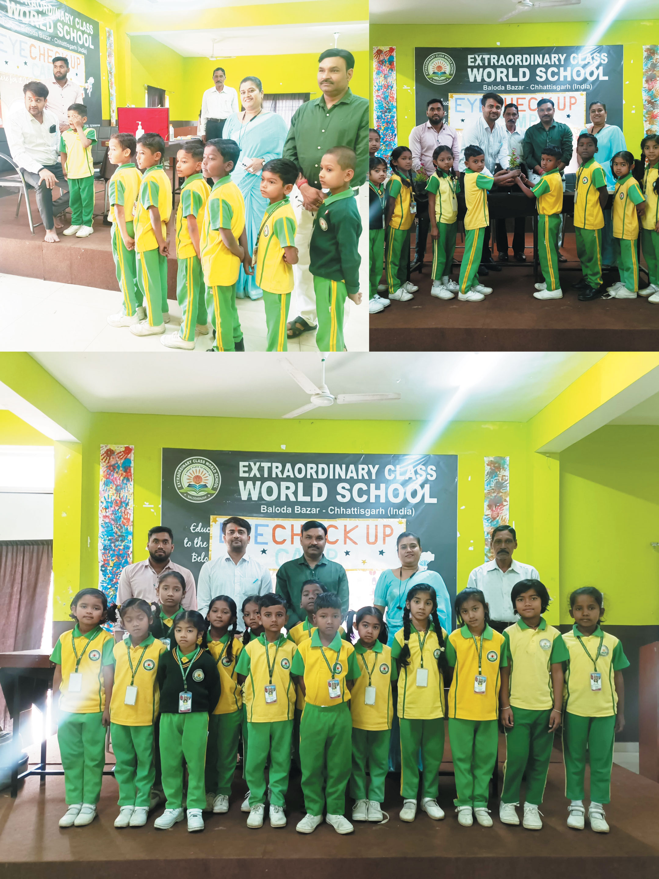 एक्स्ट्राऑर्डिनरी क्लास वल्र्ड स्कूल में नेत्र जांच शिविर