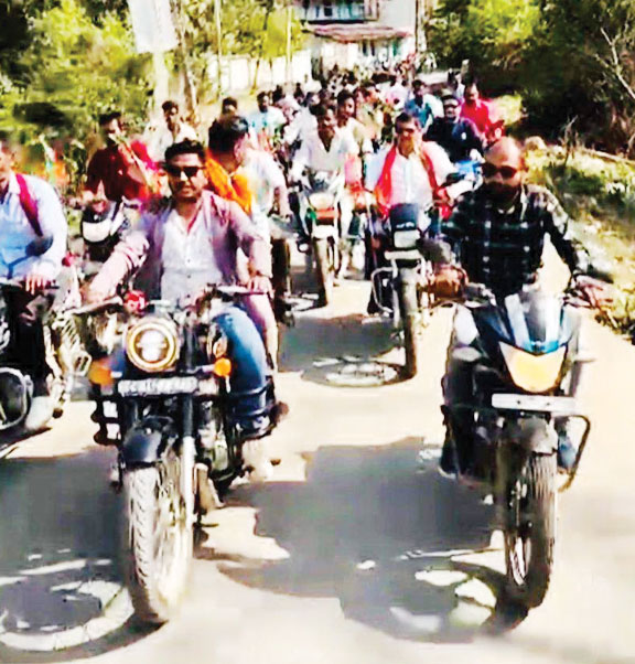  रामानुजगंज में भाजपा किसान मोर्चा जिला पदाधिकारियों का स्वागत, निकाली बाइक रैली