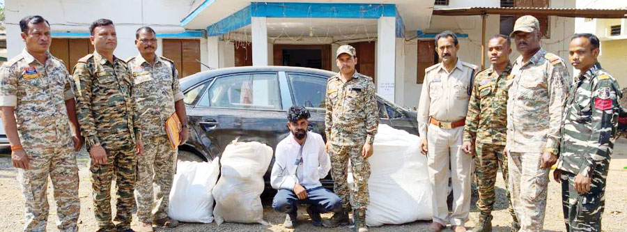 सवा 11 लाख का गांजा जब्त, अंतरराज्यीय तस्कर गिरफ्तार