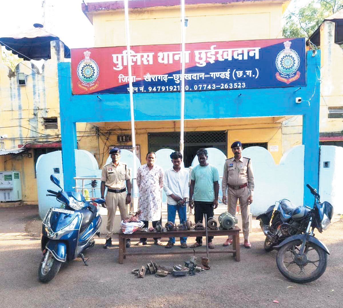 कचरा संग्रहण केंद्र से मशीन की चोरी, 3 नाबालिग सहित 6 आरोपी गिरफ्तार