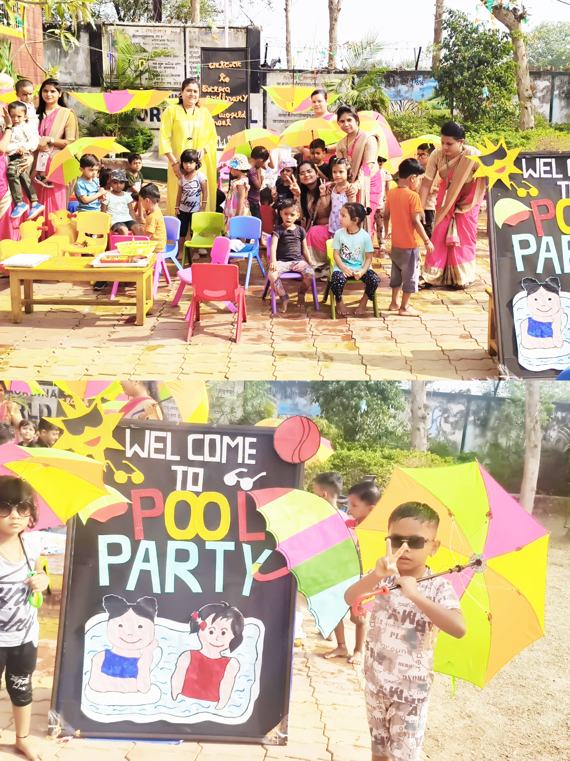 एक्स्ट्राऑर्डिनरी क्लास वल्र्ड स्कूल में पूल पार्टी की धूम