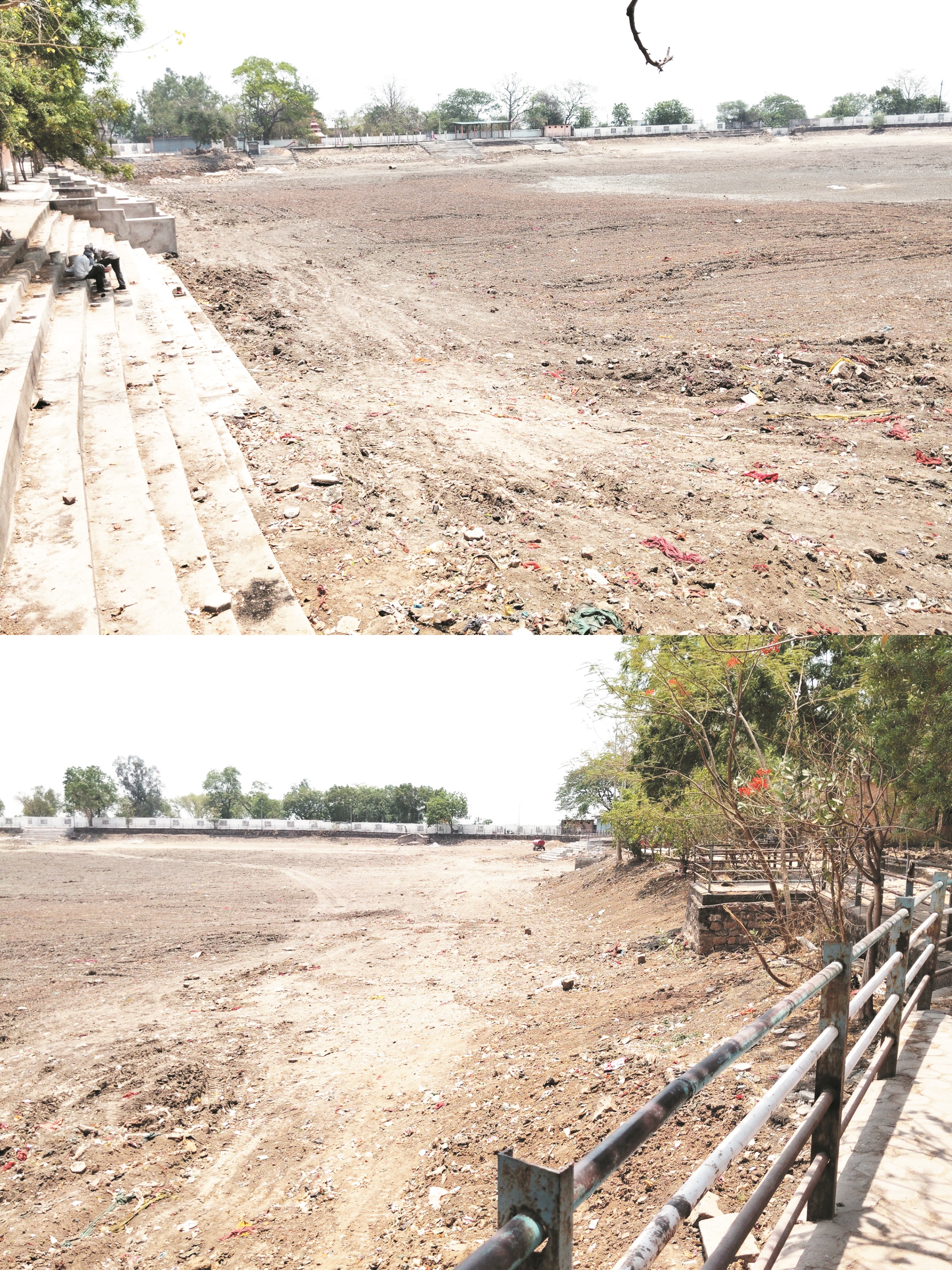 सौंदर्यीकरण के नाम पर तालाब खाली कराया, निस्तारी संकट