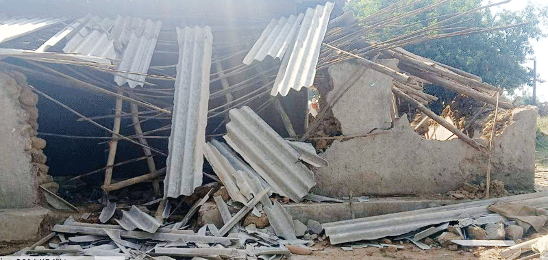 मैनपाट में हाथियों का उत्पात, स्कूल सहित घरों को पहुंचाया नुकसान