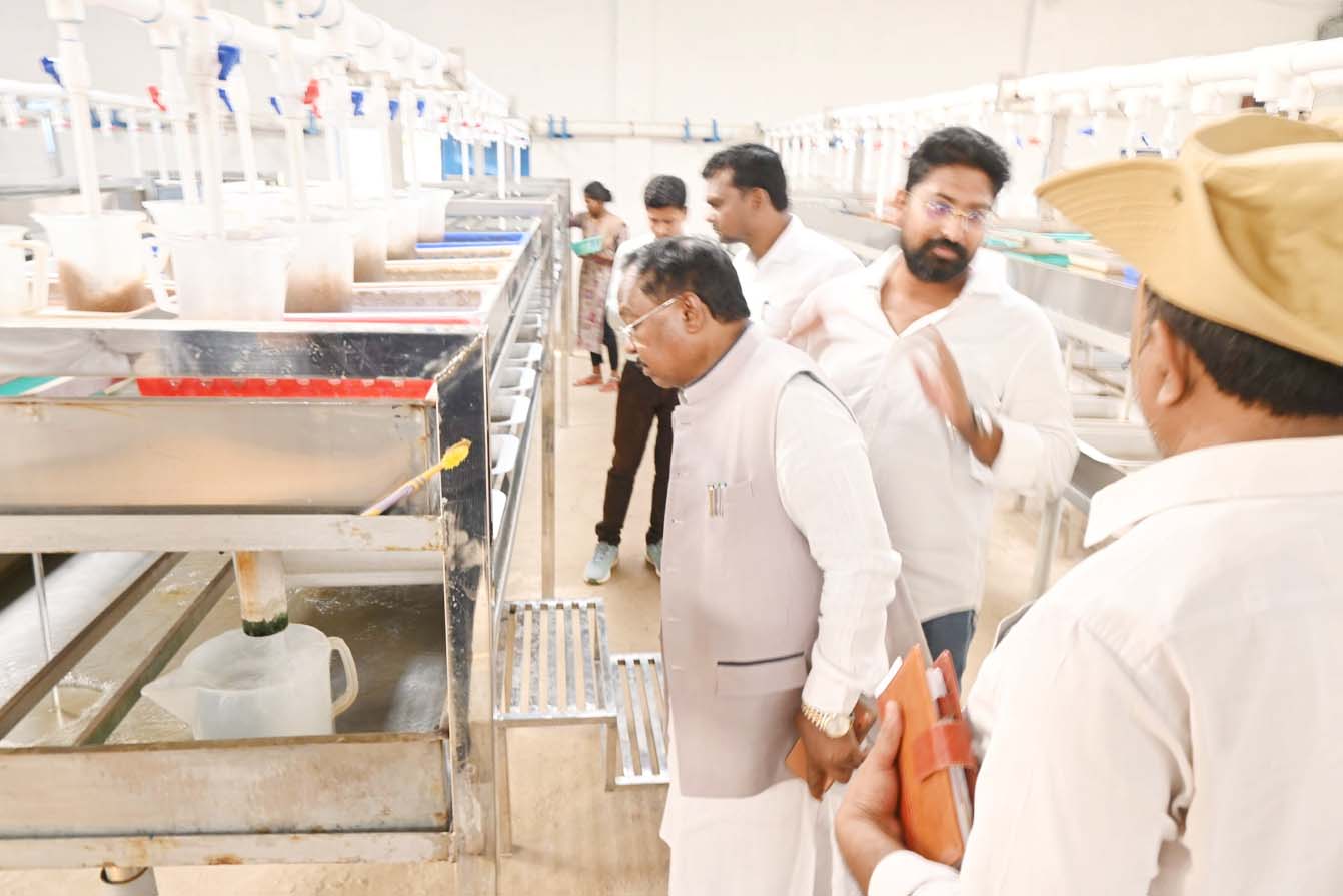 65 एकड़ जल क्षेत्र में विकसित हैचरी में सालाना 11 करोड़ मत्स्य बीज़ का उत्पादन, कृषि मंत्री ने किया अवलोकन