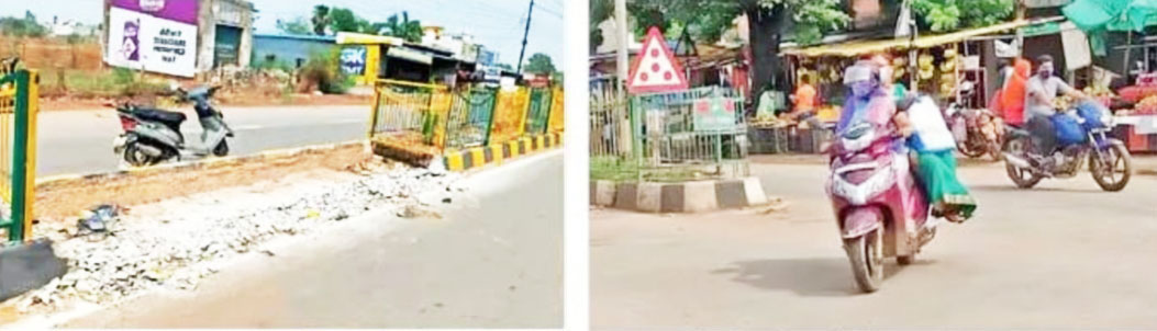 मुख्य मार्ग पर अवैध कटों से दुर्घटनाओं का खतरा बढ़ा