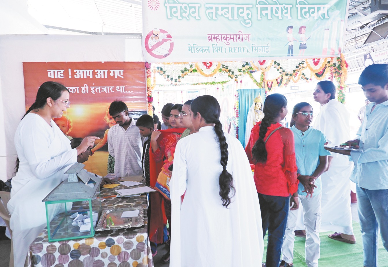 विश्व तंबाकू निषेध दिवस पर ब्रह्माकुमारी का व्यसनमुक्त आध्यात्मिक प्रदर्शनी