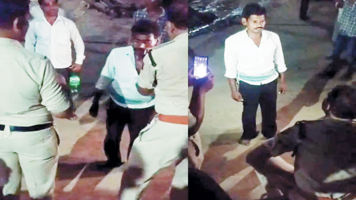 पुलिस-ग्रामीण के बीच बहस, वीडियो फैला