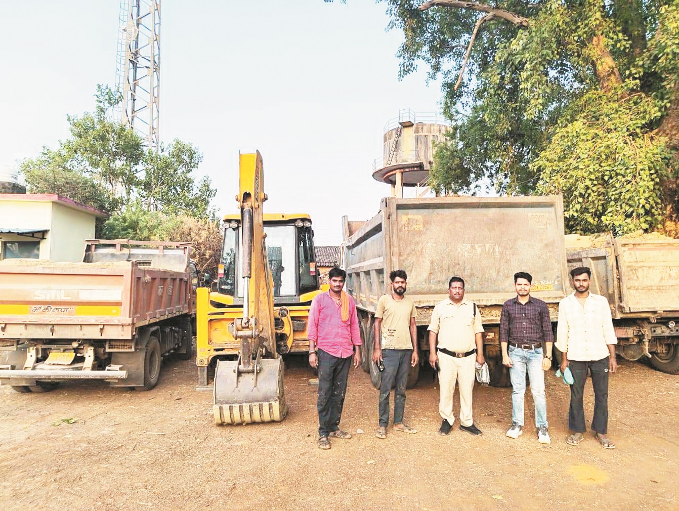 अवैध परिवहन-उत्खनन पर 5 वाहन जब्त