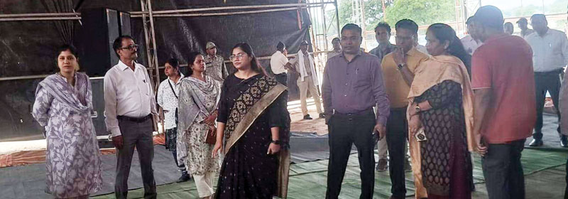 नपं शिवनंदनपुर के शपथ ग्रहण समारोह की तैयारियां पूरी, कलेक्टर ने किया निरीक्षण