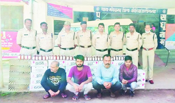  अन्तरराज्यीय शराब तस्कर गिरफ्तार, 40 पेटी अंग्रेजी शराब जब्त