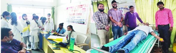 भारती कॉलेज में 75 लोगों ने किया रक्तदान