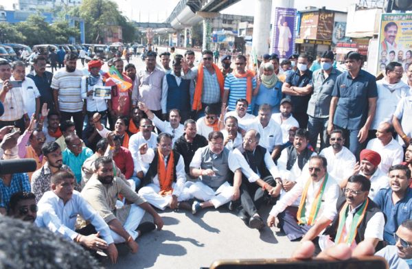  पेट्रोल-डीजल में वैट कम करने  की मांग, भाजपा का चक्काजाम