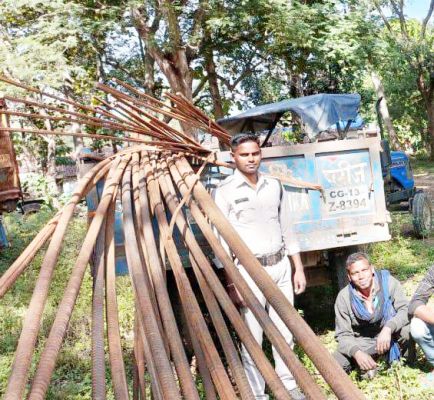 रेल्वे यार्ड के काम में लगी कंस्ट्रक्शन कम्पनी से सरिया चोरी करने वाले 4 बंदी