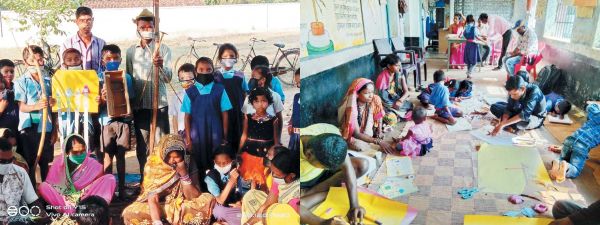 बौद्धिक विकास के लिए कमार बच्चों की माताओं ने सहायक शिक्षण सामग्री से बनायें ज्ञानवर्धक शैक्षणिक मॉडल