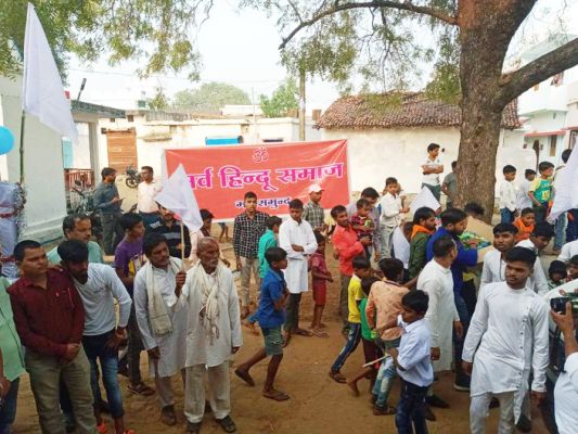गुरू घासीदास शोभायात्रा का स्वागत