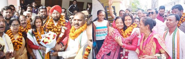 वार्ड 17 में कांग्रेस ने मारी बाजी, विजयी जुलूस