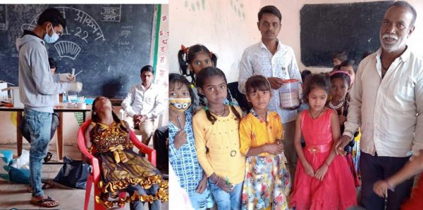 नववर्ष पर स्कूली बच्चों का कोरोना जांच एवं मिठाई वितरण