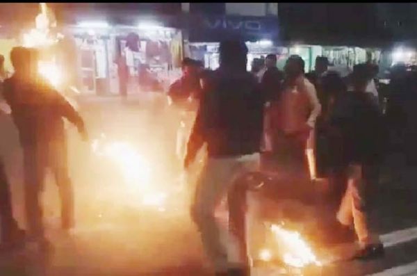 भाजयुमो ने फूंका पंजाब के मुख्यमंत्री का पुतला