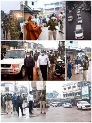 फ्लैग मार्च निकालकर कोरोना प्रोटोकाल का पालन करने निर्देश
