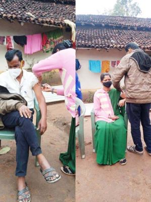 फ्रंटलाईन वर्कर पति-पत्नी ने एक-दूसरे को लगाया कोरोना टीका
