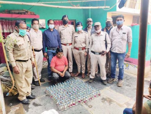 208 पौवा शराब जब्त