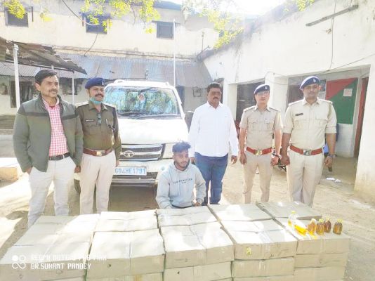 18 लाख की शराब, महुआ लाहन सहित वाहन जब्त
