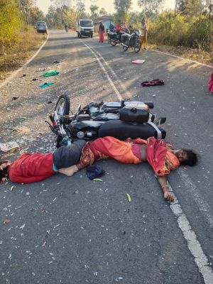 बस की ठोकर, बाइक सवार दंपत्ति की मौत