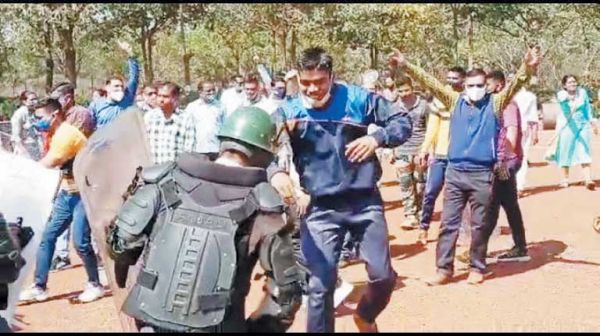 मॉकड्रील के जरिये बलवा से निपटने जवानों ने सीखे गुर