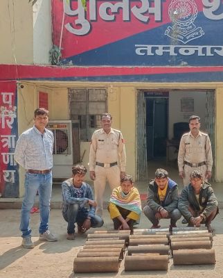 चोरी के 4 आरोपी गिरफ्तार, 23 बेल्ट रोलर बरामद